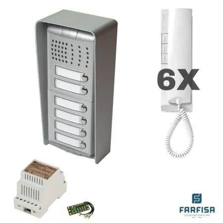 2-Draht Klingel und Sprechanlage: PROFILO Serie für 6 Wohneinheiten