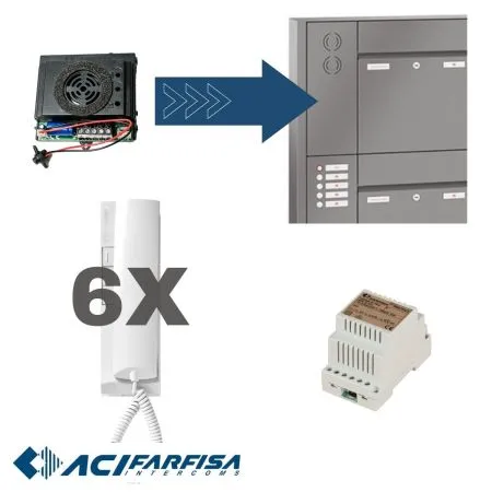 ACI Farfisa Einbau Sprechanlage für Briefkasten und Fremdgehäuse als Bausatz 1-60 Parteien