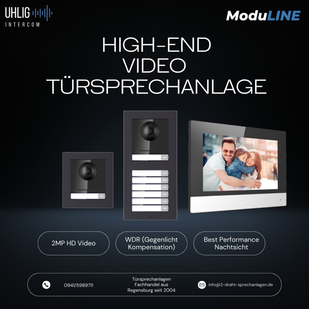 ModuLINE Videosprechanlage Set mit Türstation und Monitor