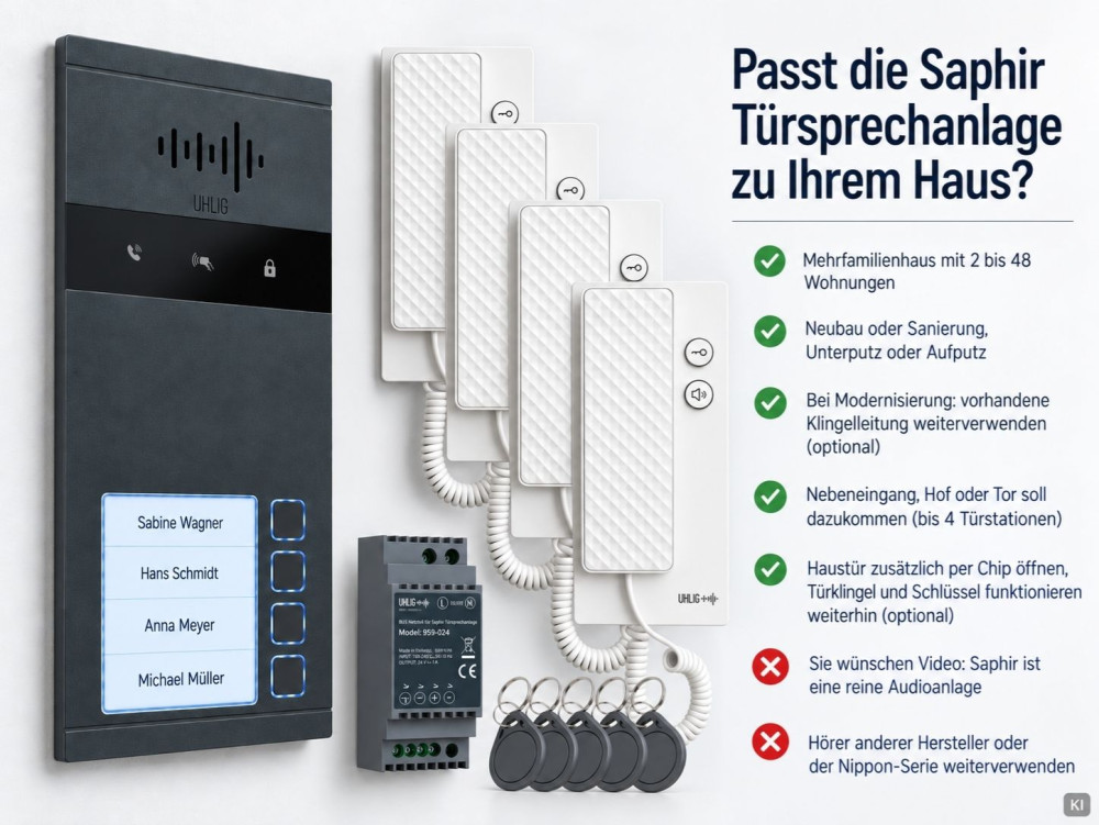 Preview: Checkliste: Passt die Saphir 2-Draht Türsprechanlage zu Ihrem Haus?