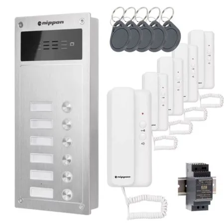 Nippon Türsprechanlage für 5 Familienhaus