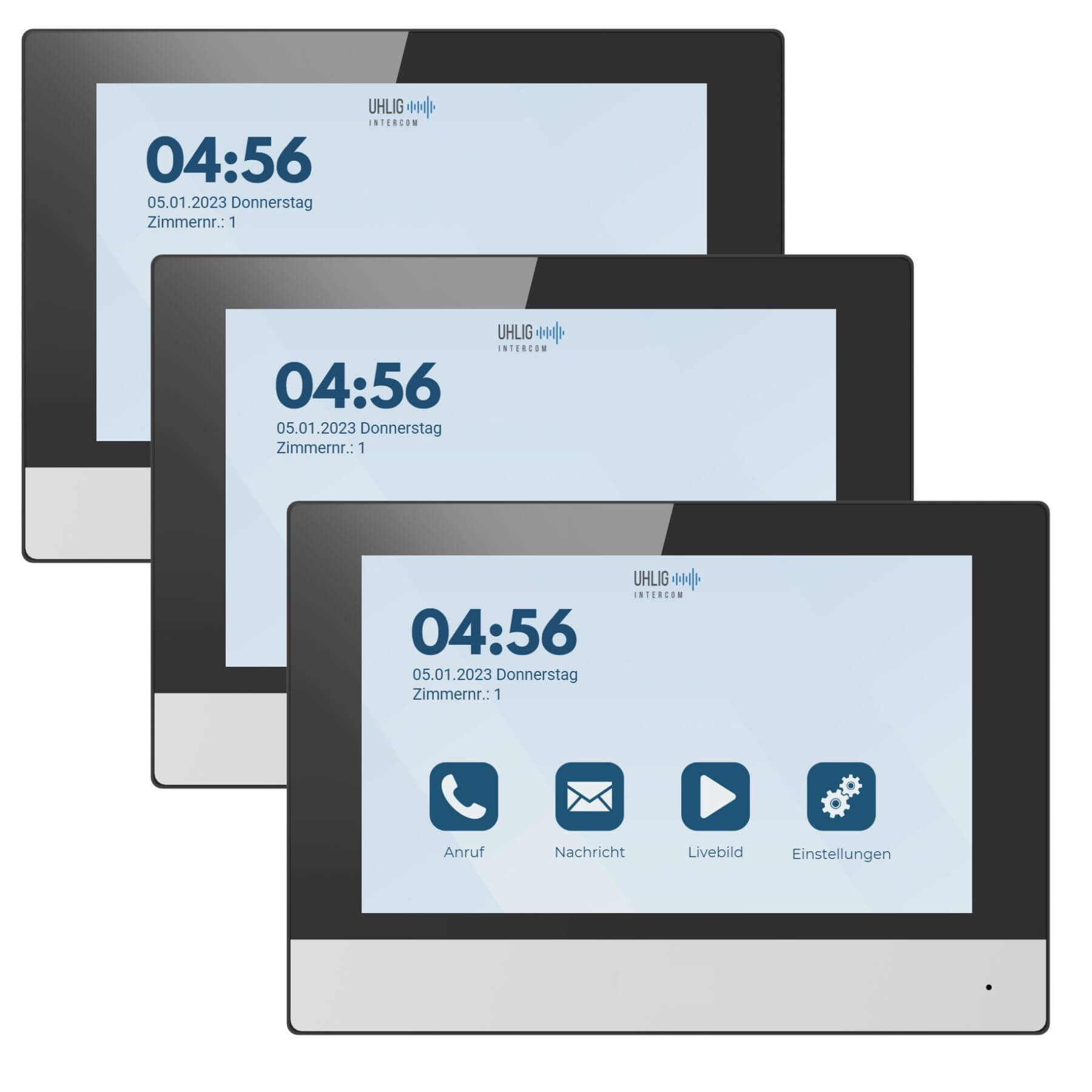 3x Monitor in schwarz