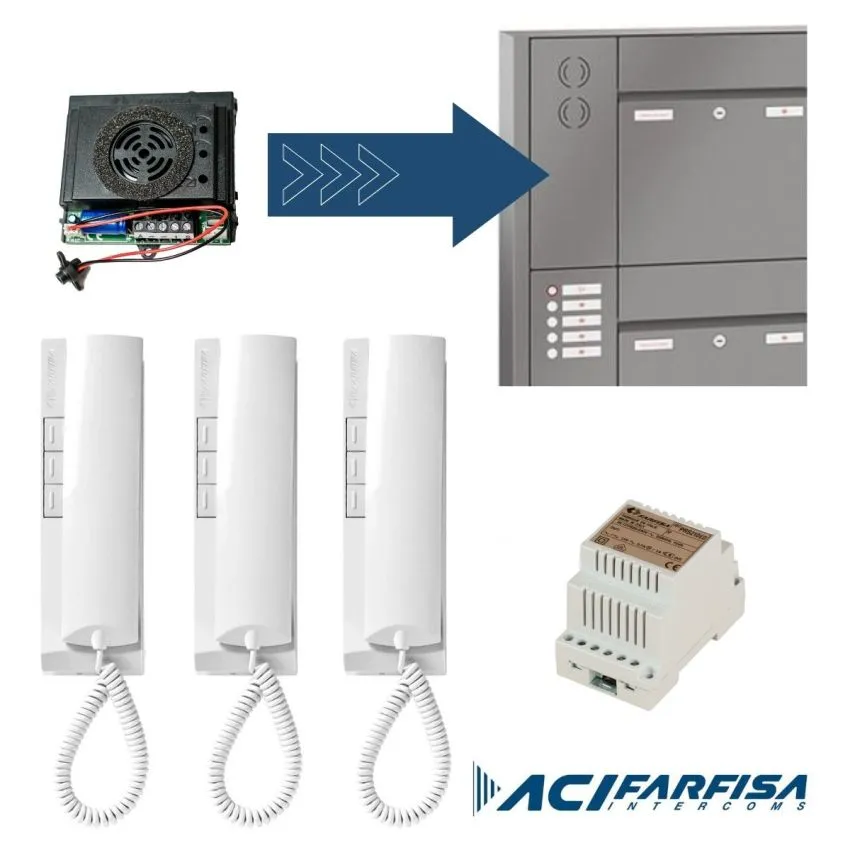 ACI Farfisa Einbau Sprechanlage für Briefkasten und Fremdgehäuse als Bausatz 1-60 Parteien