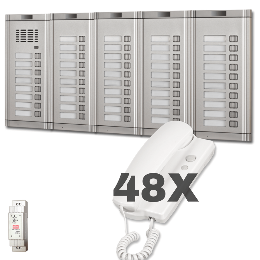 2-DRAHT Türsprechanlagen für 48-Familienhaus, AUDIO Gegensprechanlalgen SET